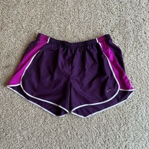 Champion lined running athletic sports gym shorts mulberry eggplant purple large